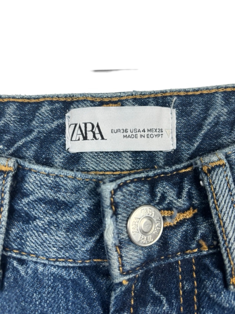 Zara High Waist Straight Leg Jean Medium Wash Denim Size 4 - Picture 5 of 7